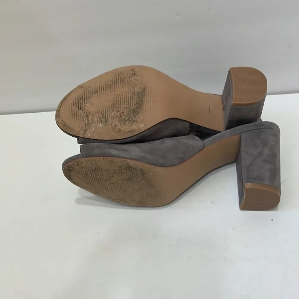STEVE MADDEN SUEDE PEEP TOE‎ HEELS IN GRAY